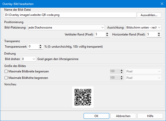 Foto-Diashow mit Overlay-Bildern